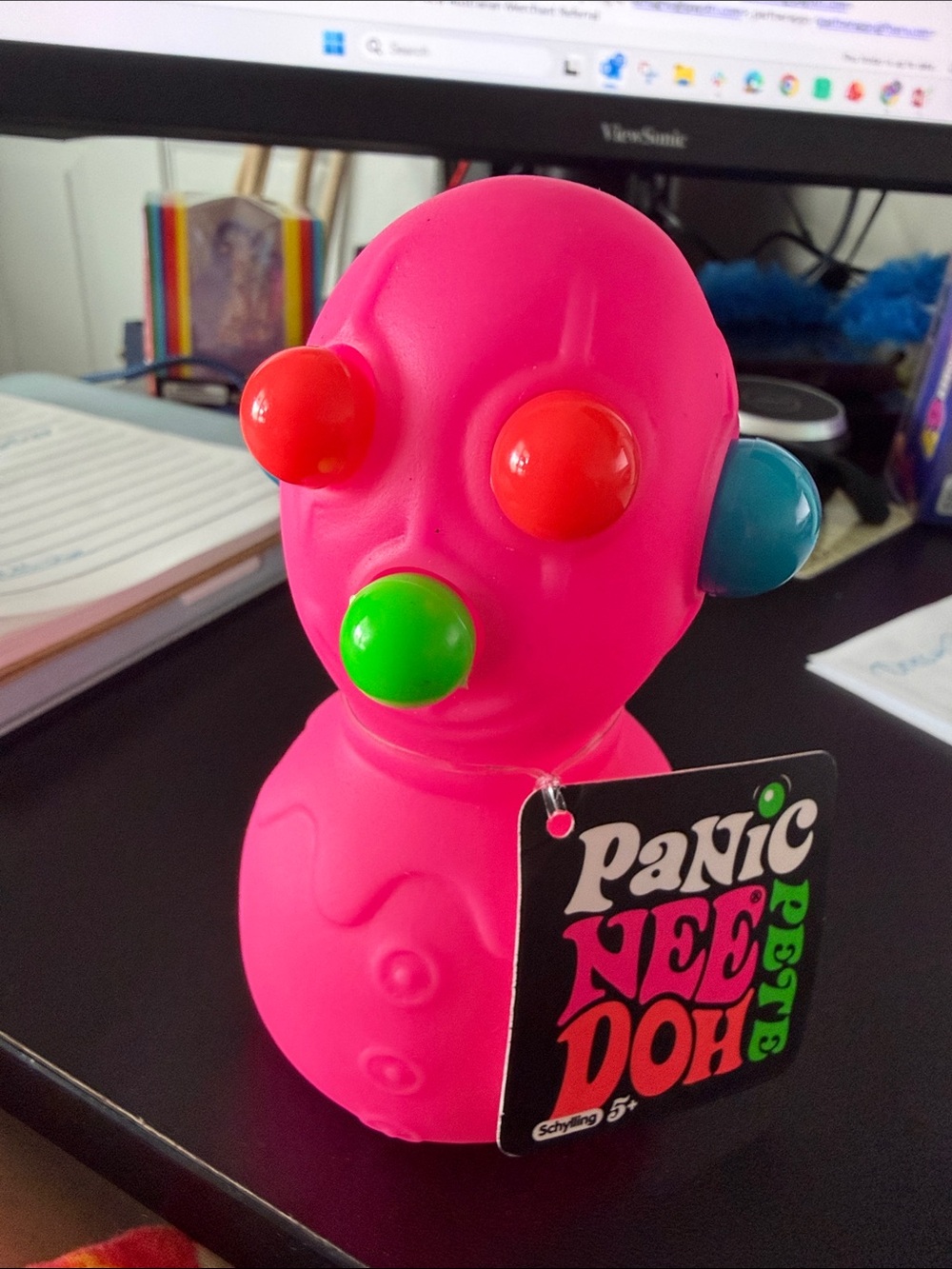 Vintage Original Panic Pete Pink Squeeze Toy NWT Rare Collectible